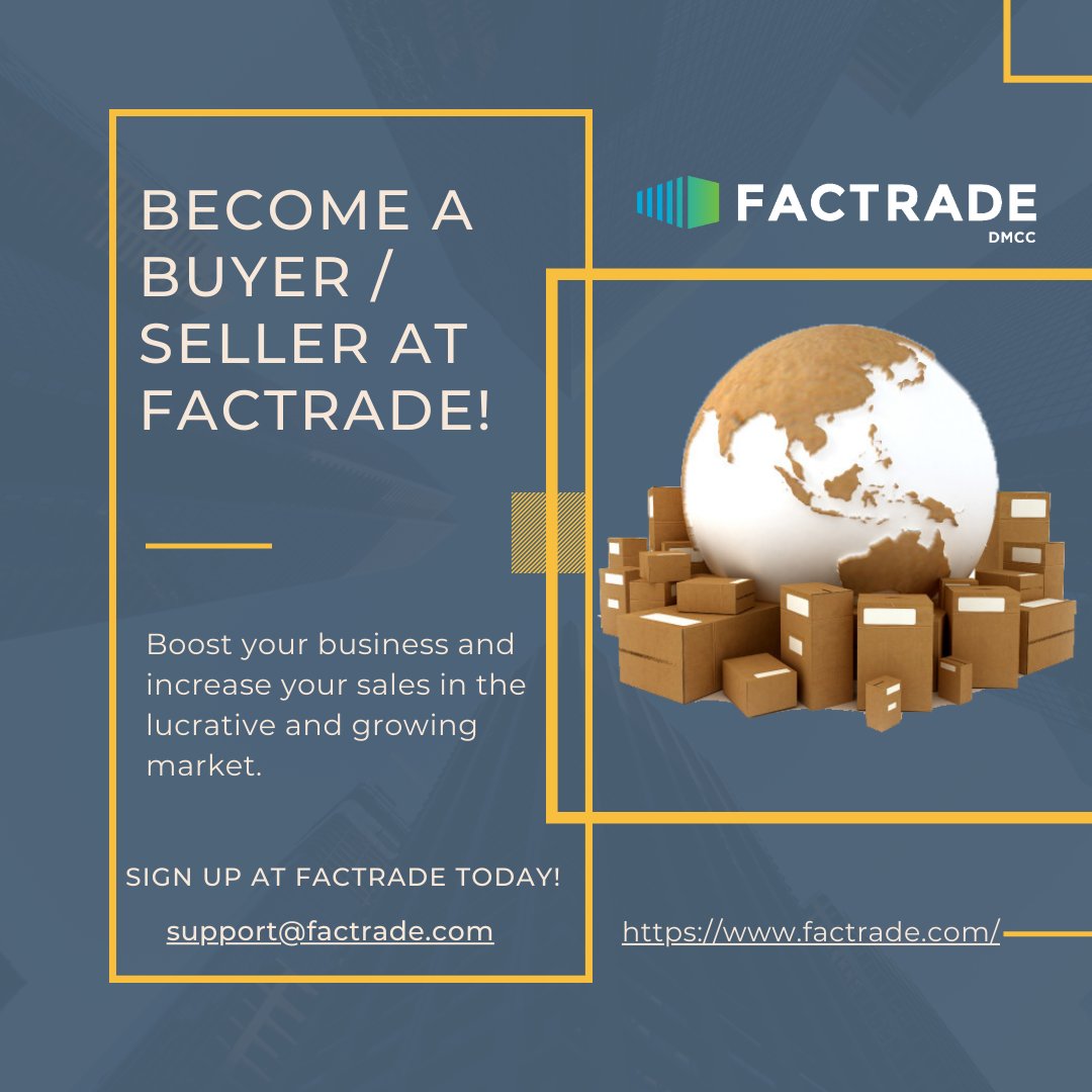 FactradeSupport's tweet photo. Trade with trusted buyers and suppliers of agricultural commodities only at Factrade DMCC! 

To know more click the links below:

https://t.co/p1M7SBvyNN

https://t.co/kfQCJNT6Wu

#startup #tech #b2b #marketplace #dubai  #exporter #importer #buyers #suppliers #wheat #rice #sugar https://t.co/qrvw17PLrY
