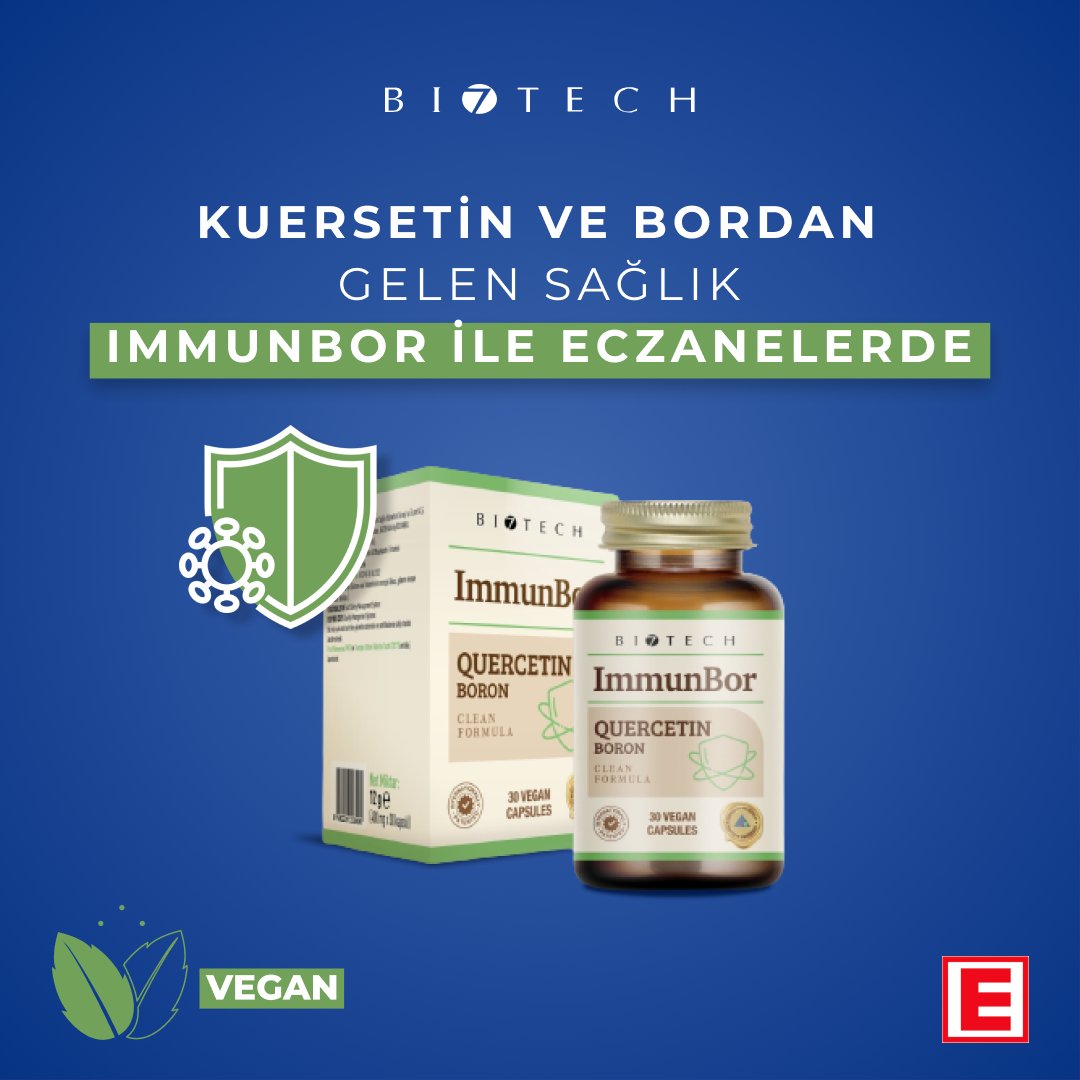 Bi7Tech's tweet photo. Güçlü bileşenler ve hücreleri hasara karşı koruyan maddelerden elde edilen Immunbor; bağışıklık sisteminizi güçlendirir, her yeni güne zinde başlamanızı sağlar.*

Immunbor, Bi7tech deneyimiyle artık eczanelerde! https://t.co/S3JgESdsH4