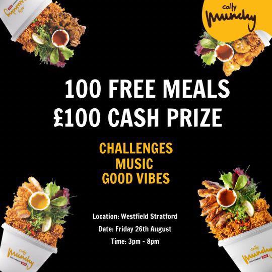 CallyMunchy's tweet photo. IT’S TODAYYYYY‼️ Come down and enjoy some free food🥳 We’re celebrating our last full week at Westfield Stratford 🥳 https://t.co/eH77jIP9eF