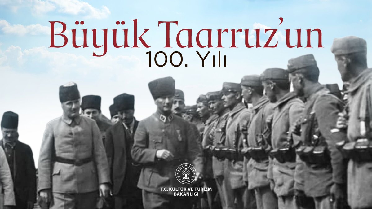 Kurtuluş Savaşı'nı zafere taşıyan #BüyükTaarruz'un 100’üncü yıl dönümünde Başkomutan Gazi Mustafa Kemal Atatürk’ü ve tüm kahramanlarımızı rahmetle ve saygıyla anıyoruz.