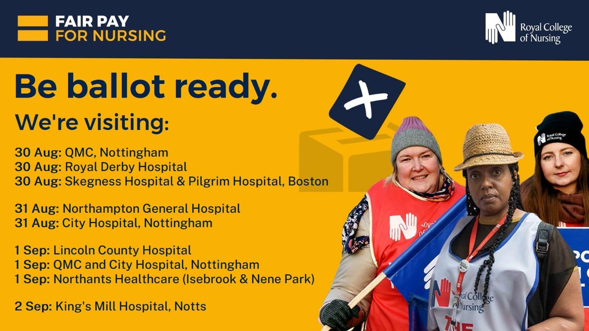 @RCNEastMids regional team and local reps coming to a workplace near you soon! To talk about pay & industerial action #ballotready #checkyourdetails #pay #safestaffing