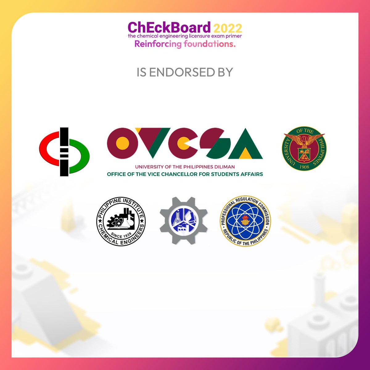 ChEckBoard2024's tweet photo. As ChEckBoard is just around the corner, we are delighted to present that ChEckBoard 2022: Reinforcing Foundations is ENDORSED by the institutions found in the image below:
#ChEckBoard2022
#ReinforcingFoundations https://t.co/e1i79delkE
