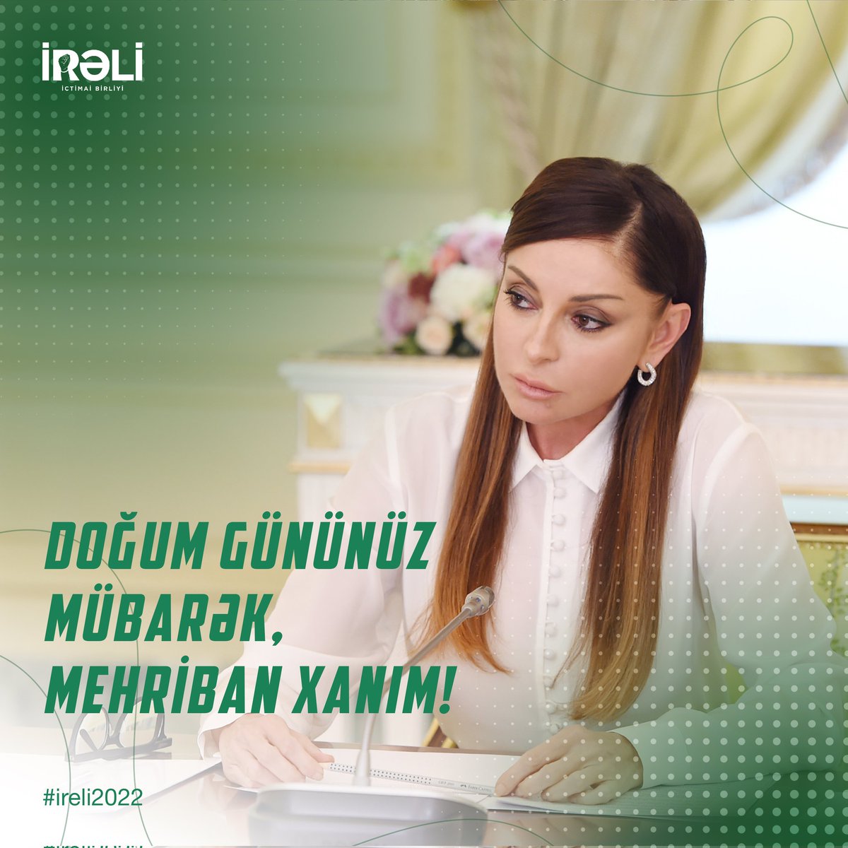 Today is the birthday of <a href="/1VicePresident/">Mehriban Aliyeva</a>, President of <a href="/H_A_Foundation/">H.A.Foundation</a> H.E. Ms. Mehriban Aliyeva!

We heartily congratulate Ms. Aliyeva, we wish her good health and success in her work! 

#ireli2022 #Azerbaijan 🇦🇿