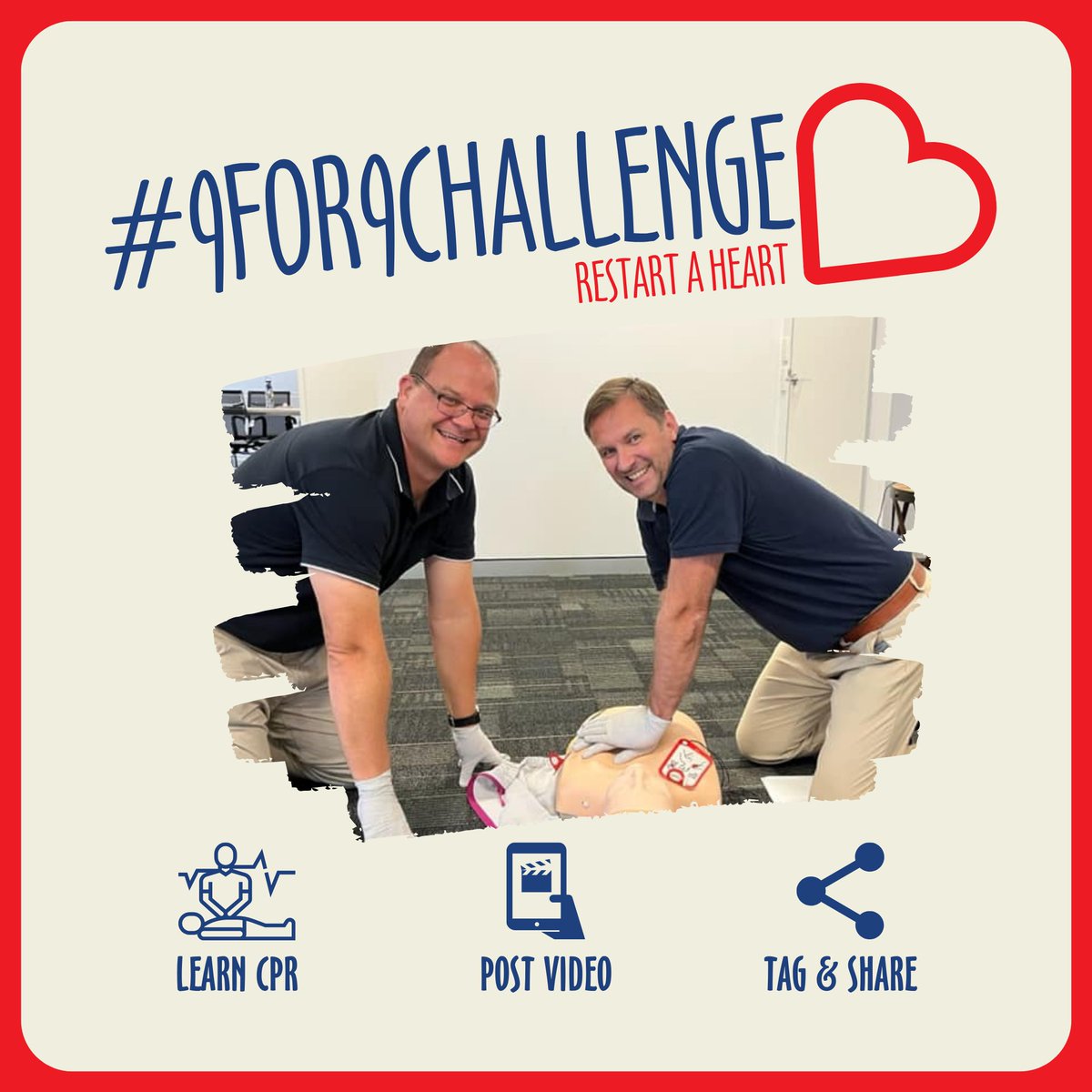 RestartHeartDay's tweet photo. The #9for9challenge is back for 2022. ❤️
Kicking off in early September, you can raise awareness for the 9 in 10 people who won't survive an out-of-hospital cardiac arrest by taking part.
Head to https://t.co/KmThUkCtxZ for more information! https://t.co/cpKKUsKaCv