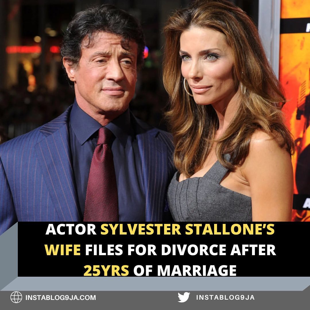 76-year-old American actor, Sylvester Stallone’s wife, Jennifer Flavin Stallone, has filed divorce paperwork to end their 25-year marriage. The 54-year-old businesswoman and former model filed the petition last week in a court in Palm Beach County, Florida, according to online