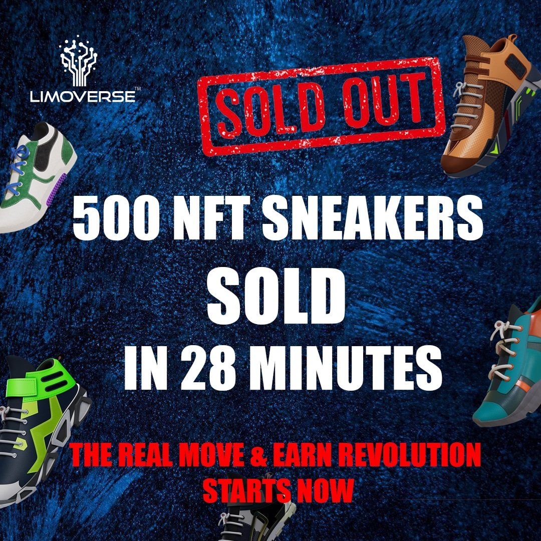 aa____di's tweet photo. Limoverse HEALTHFi SNEAKER NFT 1st DROP sold out in 28 minutes.. The real movement is just beginning.
Join the community: https://t.co/iJ1Nc38EUA

#limoverse #limo #healthfi #sneakernft #NFT #MoveToEarn #wellnesseconomy #blockchain #blockchaintechnology #health #wealth #lifestyle https://t.co/LSWnmuvEVM