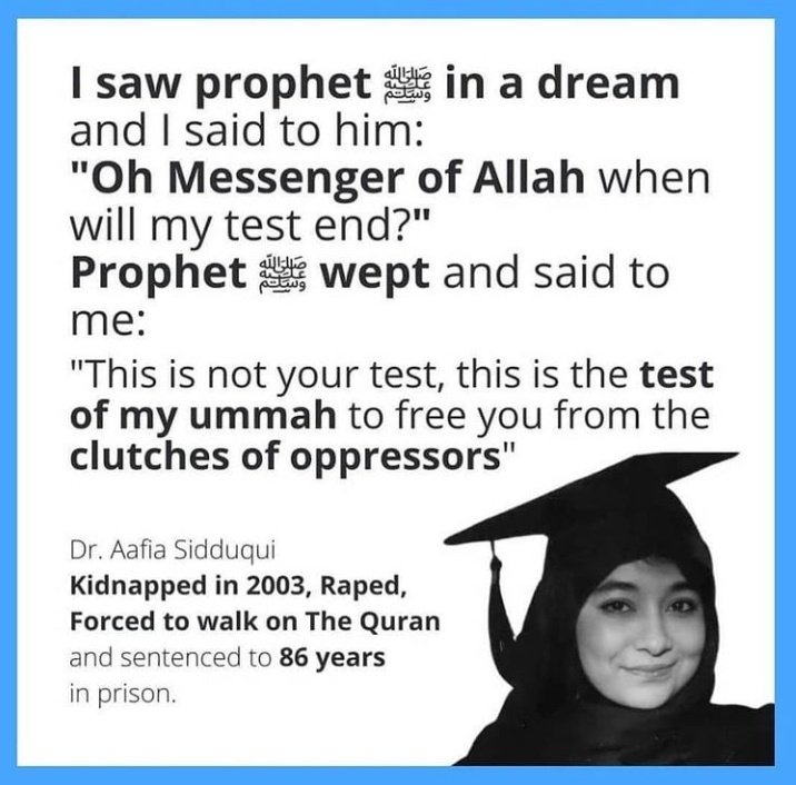 drmuhammadsf's tweet photo. @ukht_Z
@SN786A
@AafiaDoctor
@hadia_bloch
@Baloch_g0
@RanaSanaullahPK
@omarstudio786
@Aafiamovement
@FowziaSiddiqui
@RamizQaiser
@Curiosity_987
@AmrahaFatima_
@shabir_bint
@Muhamma77649179
@ZiaA78 
#TeamAafia 
@Zabehulah_M33
#ReleaseAafiasiddiqui
#Release_Aafia
#AafiaSiddiqui https://t.co/JvvpIbl6gn