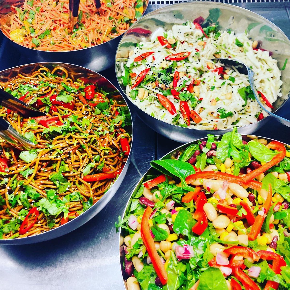 🔆did someone say bank holiday🔆          Come &amp;get some of our delicious homemade salads or some Bath cheese co. Cheese &amp; chuney. 
We also have lots of lovely picnic bits &amp; cakes as well as columbian co coffee &amp; of course our breakfast baps (until 12 pm) #shoplocal #supportlocal