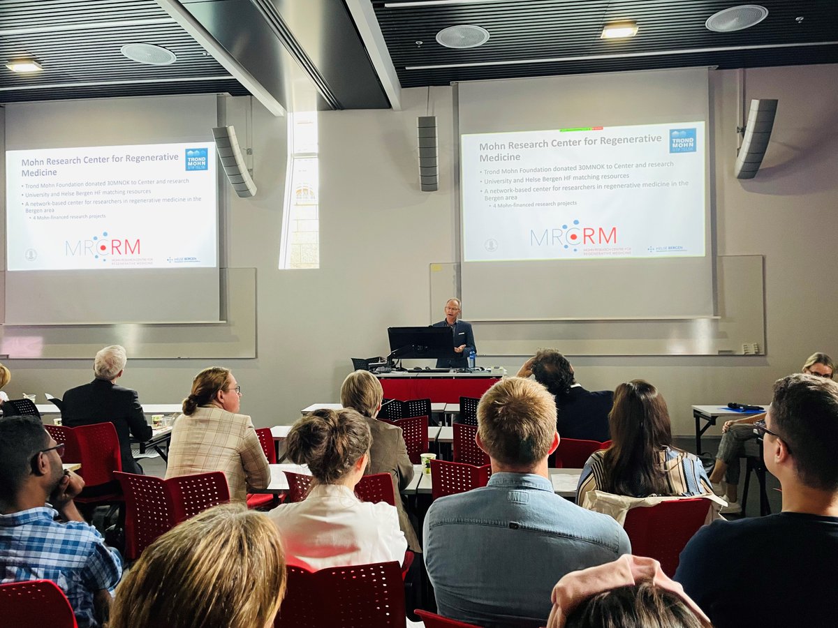Mohn Research Centre for Regenerative Medicine (@bergenmrcrm) on Twitter photo Congratulations to TOR 🦷 for an impressive opening program yesterday @medofak_uib /IKO. Great talks on diverse and important issues in both lab research 👩🔬and clinical trials 🩺💉. Our center leader <a href="/EinarKKr/">Einar Klæboe Kristoffersen</a> presented MRCRM and our four main projects 👇
<a href="/MustafaGroupUiB/">Mustafa Group UiB</a> Congratulations to TOR 🦷 for an impressive opening program yesterday @medofak_uib /IKO. Great talks on diverse and important issues in both lab research 👩🔬and clinical trials 🩺💉. Our center leader <a href="/EinarKKr/">Einar Klæboe Kristoffersen</a> presented MRCRM and our four main projects 👇
<a href="/MustafaGroupUiB/">Mustafa Group UiB</a>
