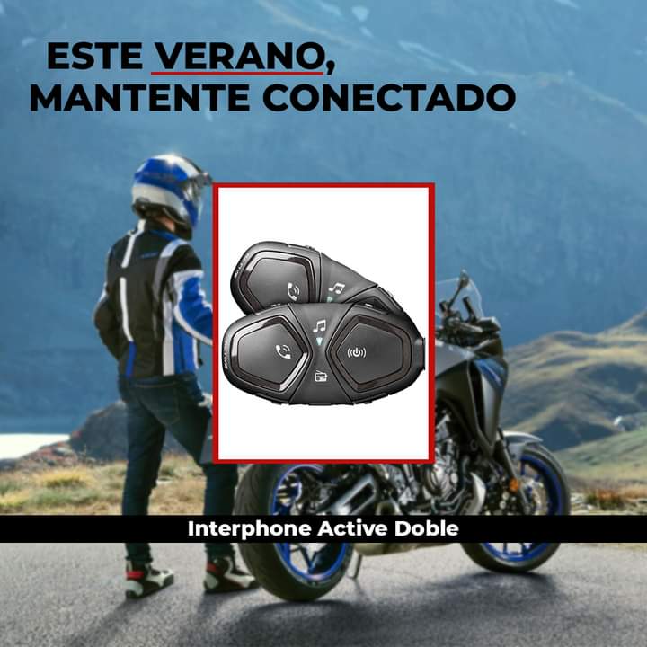 navarrohermanos's tweet photo. Este verano, mantente conectado con este Interphone Active Doble! ☀🎵😎

La tecnología IQAL, Interphone Quality Audio Lab, está diseñada para asegurar una elevada calidad de sonido en todas las condiciones de conducción. Consúltanos!!! 🙌

.
.
.

#motos #moto #biker https://t.co/RraxoZ70Bu