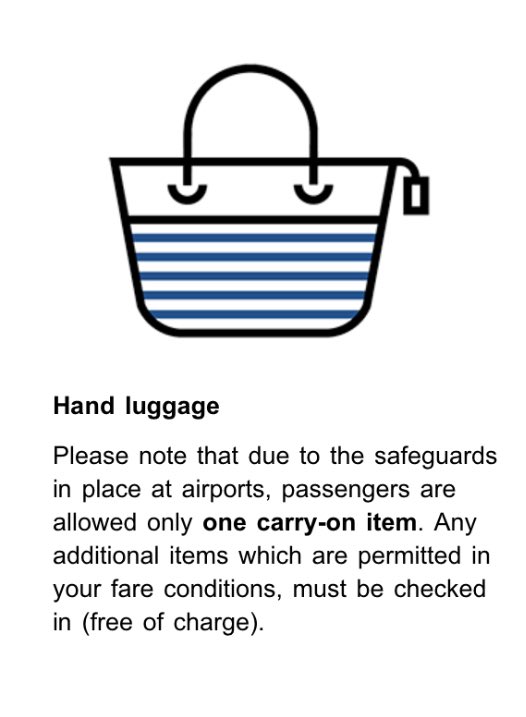 zestylouisa's tweet photo. @CondorCares hi! I’m flying with you on Wednesday and I just received an email which included the picture attached. As I’m flying eco classic, does that mean my carry-on bag will have to be checked in? And keep my small bag with me during my flights? 1/2 https://t.co/S6MM1JPgNq
