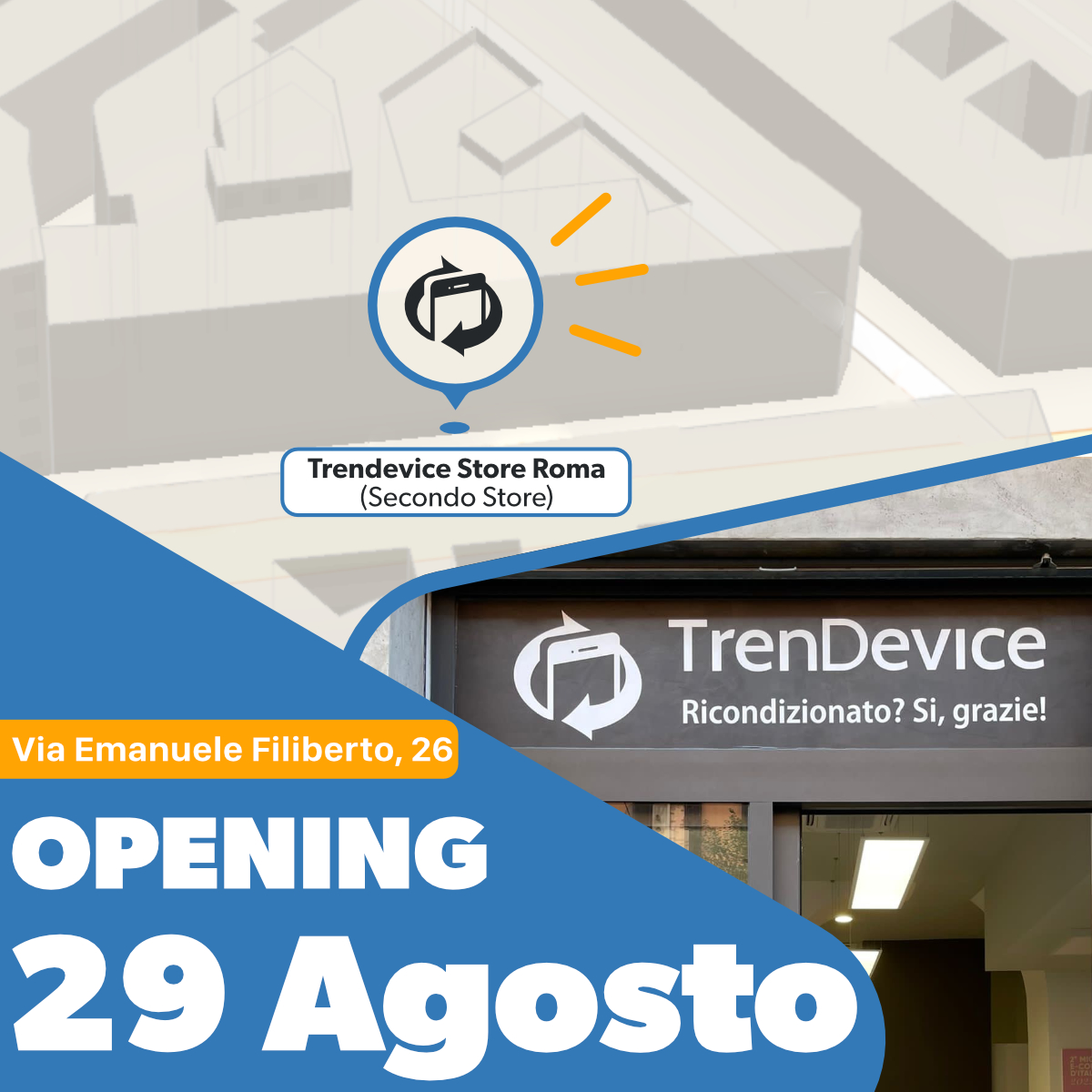 TrenDevice's tweet photo. È ufficiale: lunedì 29 Agosto 🗓️ aprirà ufficialmente il nostro nuovissimo #TrenDeviceStore della Rete, il secondo a Roma!
Ti aspettiamo in Store e sui social con tanti altri contenuti esclusivi nel negozio durante l'apertura 🎉 , dove ti aspetteranno i nostri ragazzi! https://t.co/jpYjQydXB1