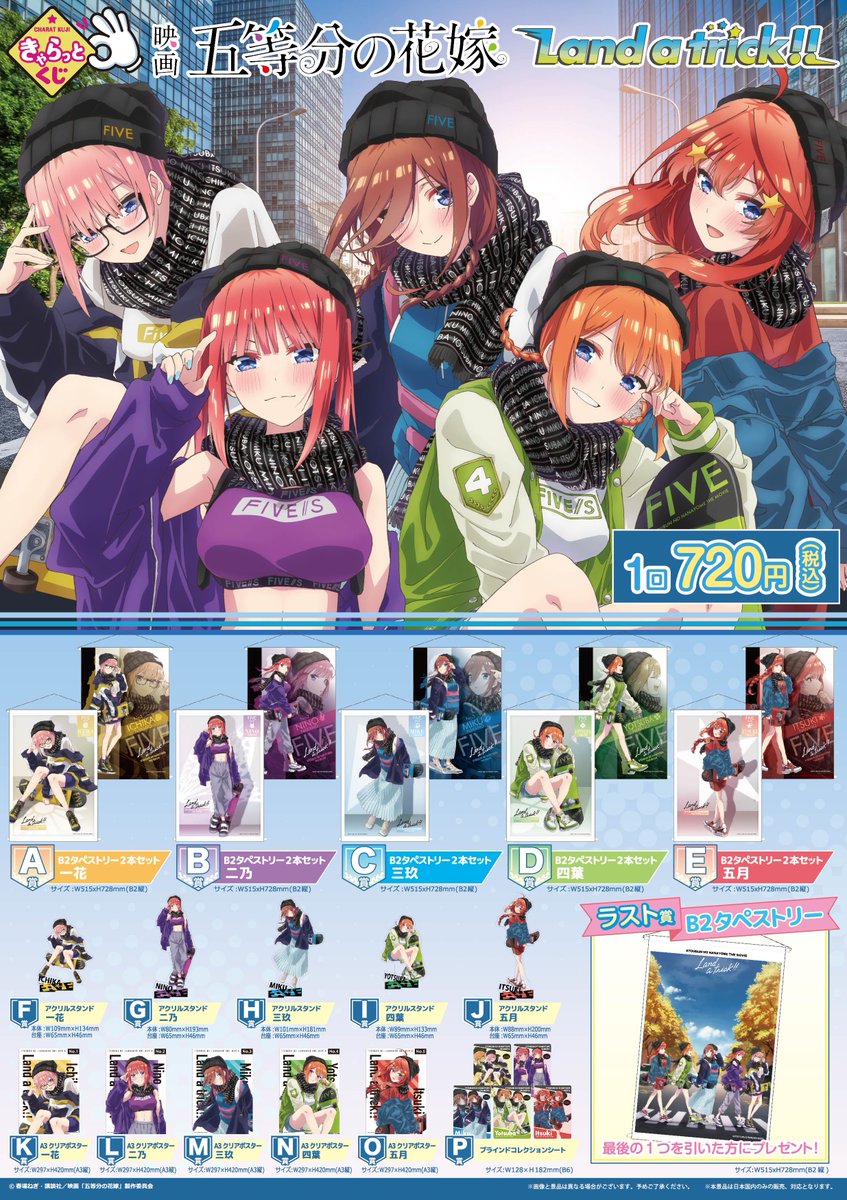 五等分の花嫁 きゃらっとくじ 初期 アクリルスタンド 中野四葉