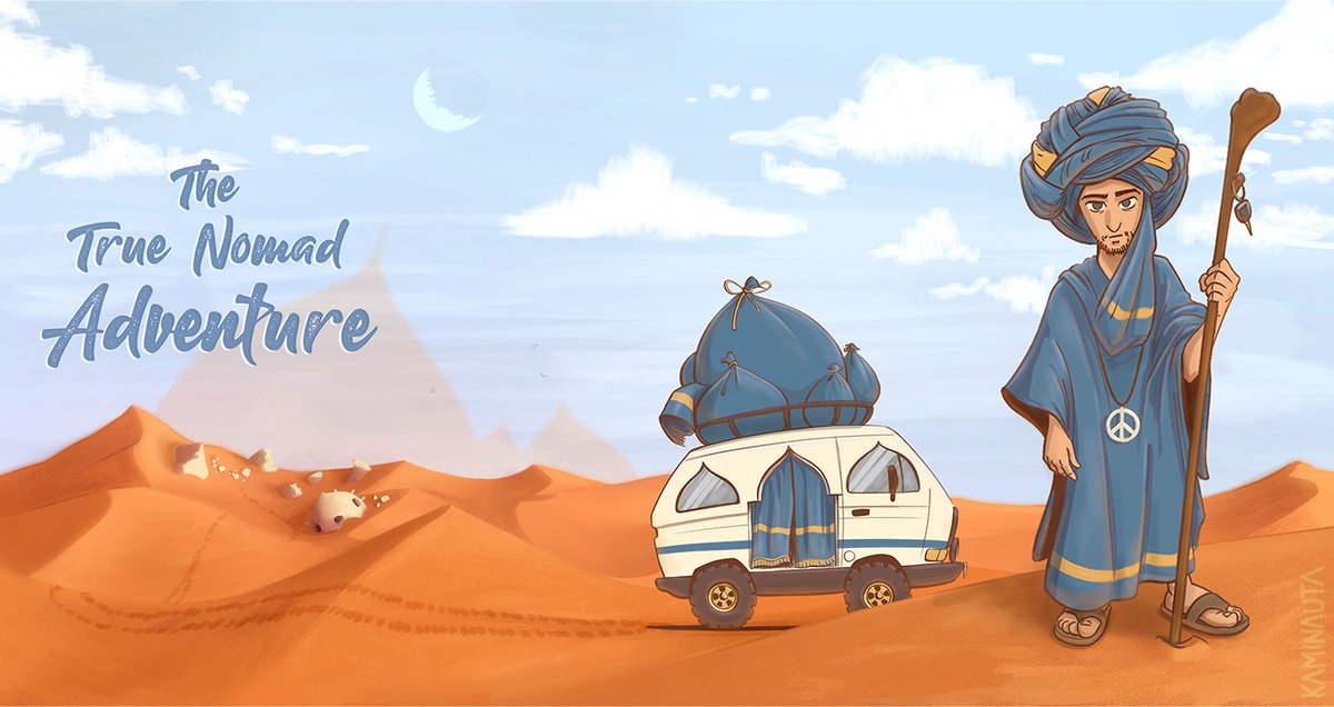#illustration #conceptart #nomad #camper #van #desert #adventure