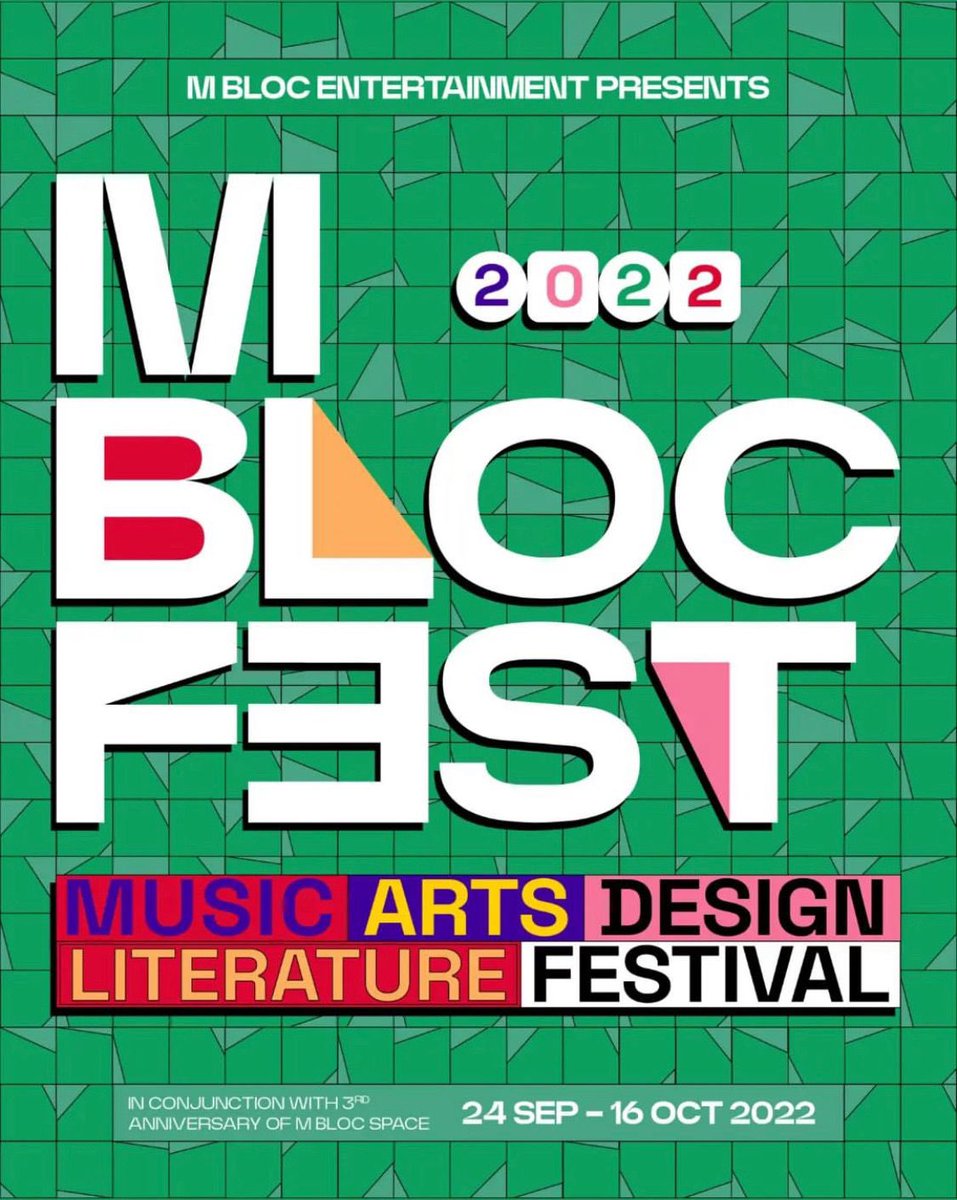 M Bloc Fest 2022
🔥🔥🔥🔥🔥🔥

Festival komunitas dan skena kreatif musik, seni, desain dan literatur lokal tahunan yang akan bertempat di <a href="/mblocspace/">M Bloc Space</a> mulai 24 September hingga 16 Oktober 2022.

Nantikan!! 

#mblocfest #mblocspace