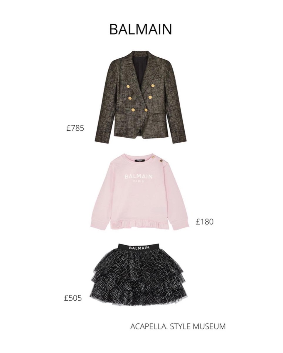 AcapellaStyleM's tweet photo. MINI FASHIONISTA…
Here’s my style edit of girls designer outfits all available at HARVEY NICOLS online…

MY FAVOURITE - CHLOE

#acapellastylemuseum #personalstylist #kidsfashion #minifashionista #fashion #styleblogger #gucci #versace 
#chloe #balmain https://t.co/lSj7wWVEGC