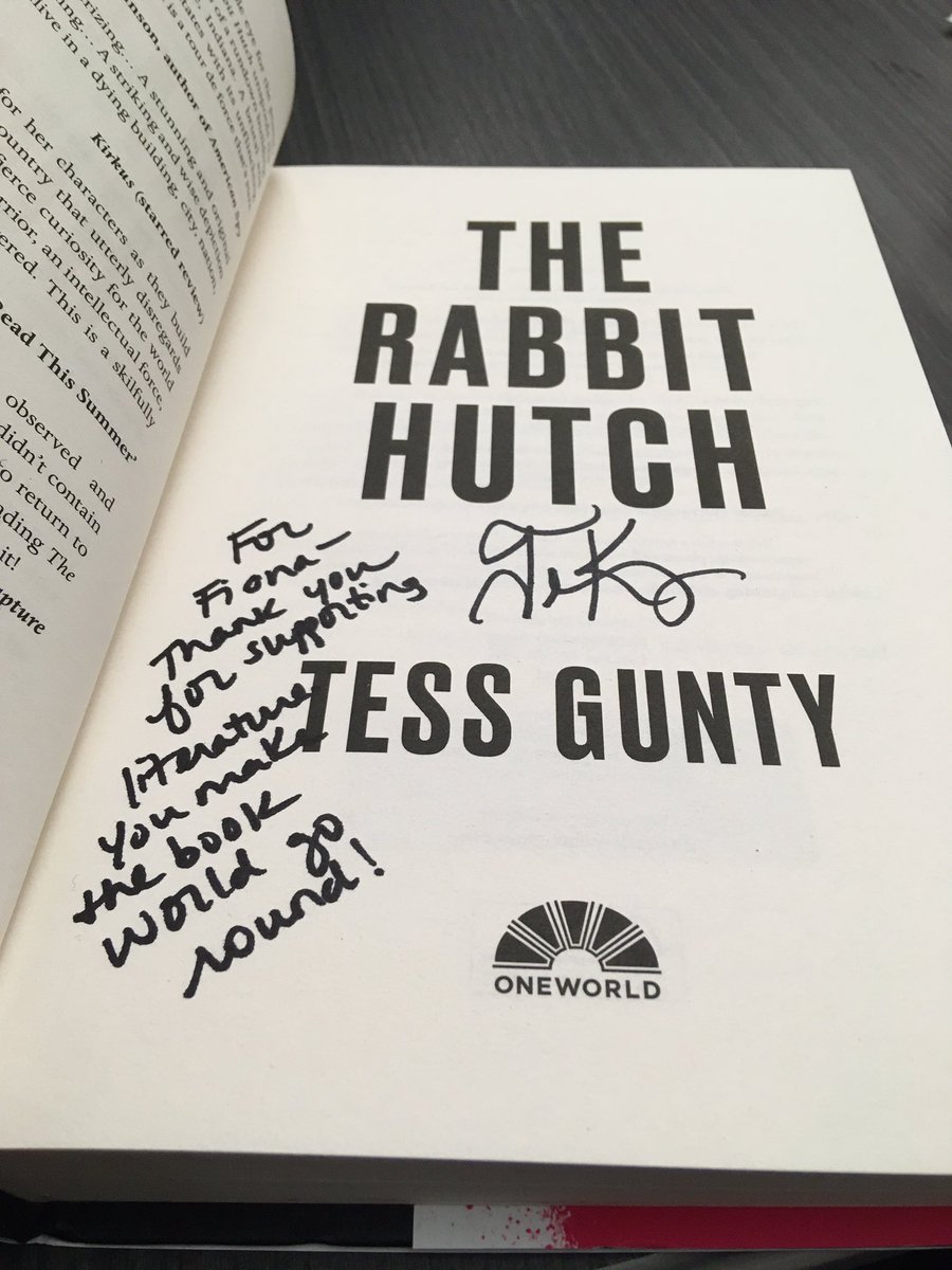 fionamsharp's tweet image. Just in case anyone missed it last night… I present the winner of #WDFP #TheRabbitHutch #TessGunty @OneworldNews @Waterstones @wstonesdurham go read the book everyone is talking about!
