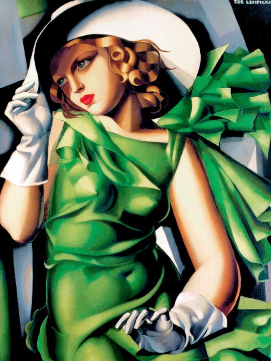 Young Lady with Gloves, 1930 by Tamara de Lempicka, Polish Art deco painter #WomensArt