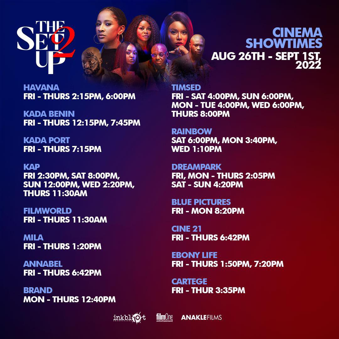 InkblotPresents's tweet photo. The weekend is upon us and there’s no better way to spend it than with The Set Up 2.
Swipe to see the showtimes of the week!
#TheSetUp2Movie is still showing in the cinemas nationwide. Get your tickets today!
#TSU2
#inkblotpresents https://t.co/TJNqypfWgQ
