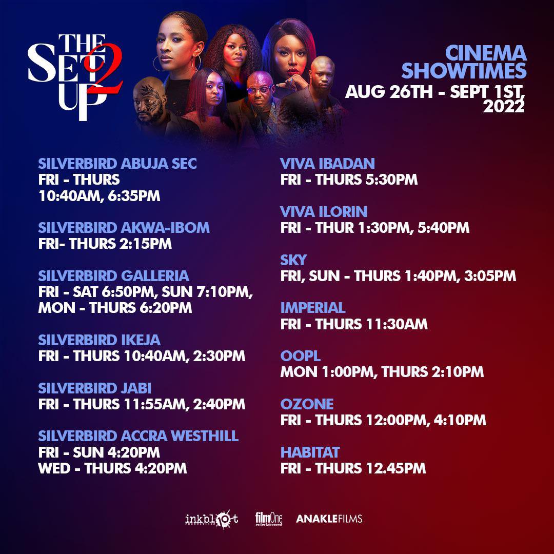 InkblotPresents's tweet photo. The weekend is upon us and there’s no better way to spend it than with The Set Up 2.
Swipe to see the showtimes of the week!
#TheSetUp2Movie is still showing in the cinemas nationwide. Get your tickets today!
#TSU2
#inkblotpresents https://t.co/TJNqypfWgQ