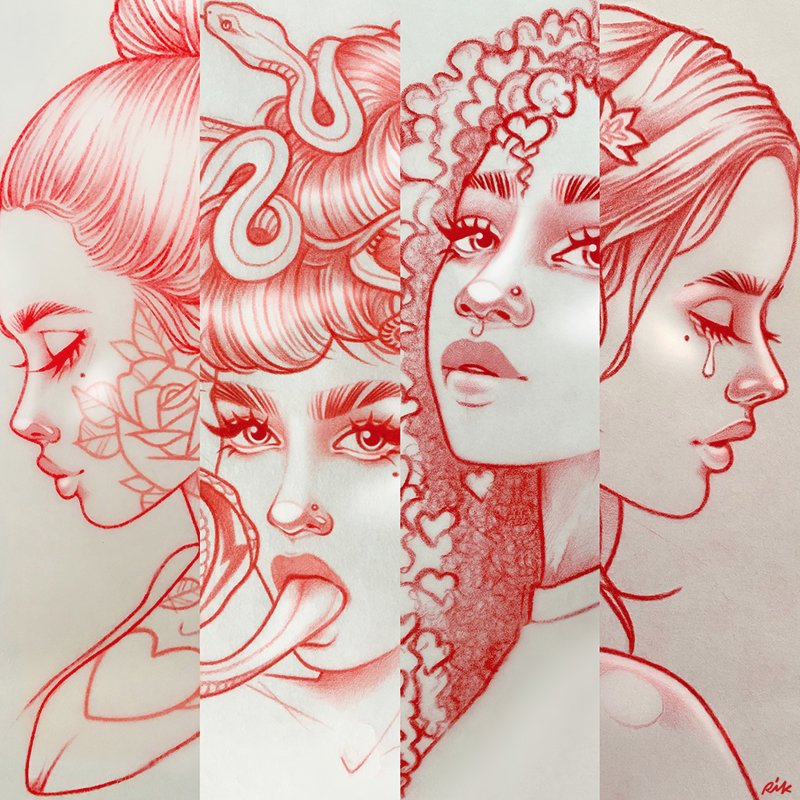 rikleedraws's tweet photo. GM everyone! Here's some red sketches to brighten your Friday. These will feature in my upcoming drop ❤️‍🔥✏️❤️‍🔥 https://t.co/uokoWy05Ik