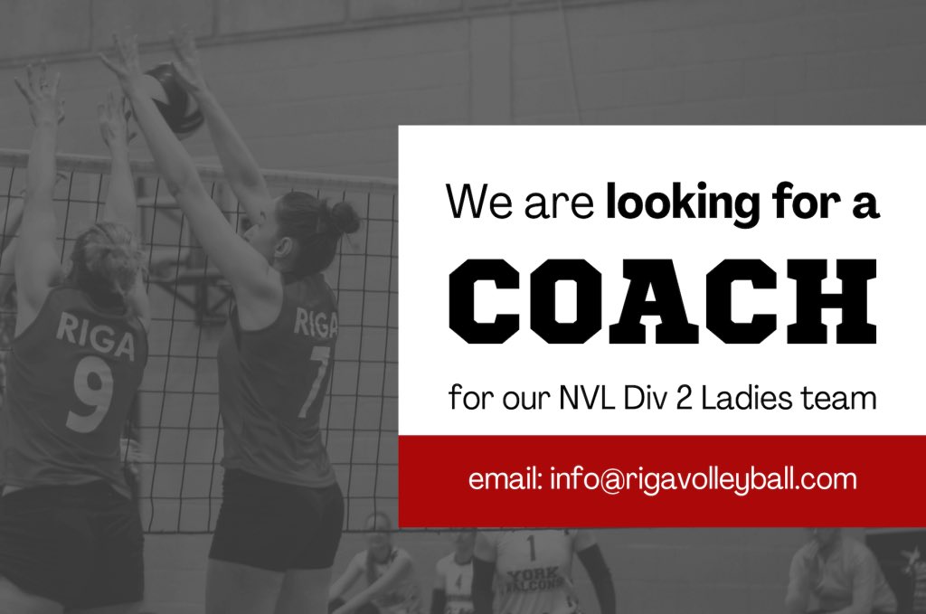 RigaVolleyball's tweet photo. Interested in coaching NVL? We have a developed, committed and newly promoted ladies team that needs your help! 
More deets here https://t.co/tVeglVSeSw #goriga #volleyball #nvl @VballEngland @VolleyballWM https://t.co/Uu5erEDmCg