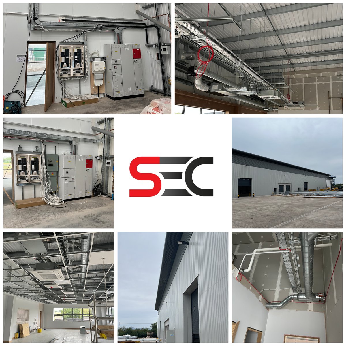 SECElectrical's tweet photo. Friday images of our site progress down at 'Broomhall Warehouse Units' for one of our valued clients.

#Electricalcontractors #Construction #Northampton #Electrialinstallation #Progress https://t.co/FdGKt1LFrp