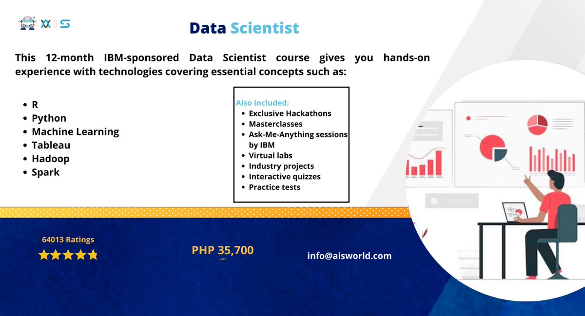 NXTAISINC's tweet image. This Data Scientist course will help you learn all tools and techniques to build predictive models.

Lead your Data Science career towards a beautiful destination. Register now.
#nxtaisinc #masterscourse