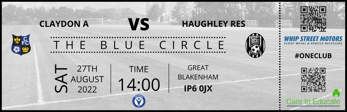 Tomorrow our ‘new’ A team begin their season at home against <a href="/HaughleyFc/">Haughley United F.C</a> Reserves. We wish the management and players all the best. Please note earlier kick off. Cafe open. #FirstGame #StickTogether #OneClub 💙🖤