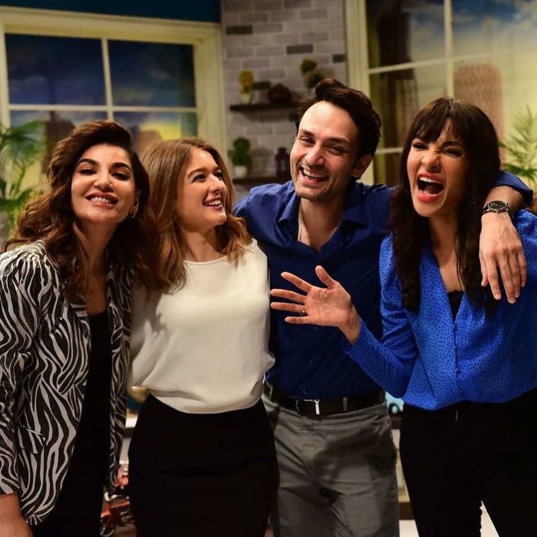 eTodayInPak's tweet photo. Osama Tahir and the cast of upcoming movie ‘Carma’ were guests on ‘The Morning Show With #AzfarRehman’ which airs on TV One ✨
#todayinpakistan #todayinmagazine #todayinworld #lollywood #actress #celebrity
#OsamaTahir #Carma #azfarrehman #zhalaysarhadi https://t.co/KtOzEXMYAO