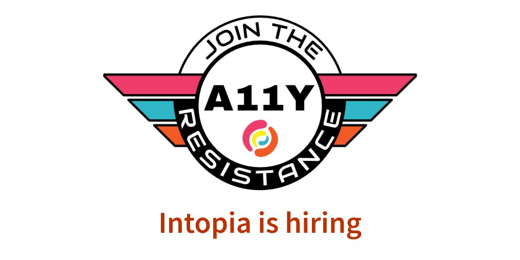 Join the accessibility rebellion! We're hiring for a number of roles, including digital accessibility consultants, an inclusive user researcher, a project coordinator and customer engagement partner. Join the force, and find out more: intopia.digital/work-with-us/ #a11y #jobs
