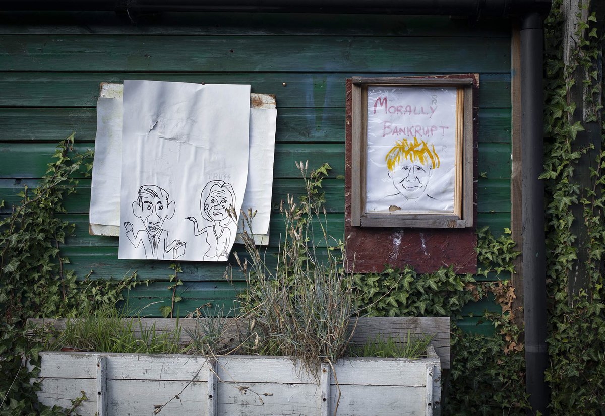 Political comment rocking the hamlet of Abercegir in Wales. These were pinned to the side of a shed. #politics #uk #wales #villagelife #suburbanphotography #streetphotography #streetphotographer #streetphotographersmagazine