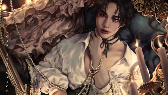 tw // blood.~1 year and a half improvement !Since the styling I did for Hyunjin is similar in these two drawings I wanted to put them next to one another to compare and I feel like I have improved so much   