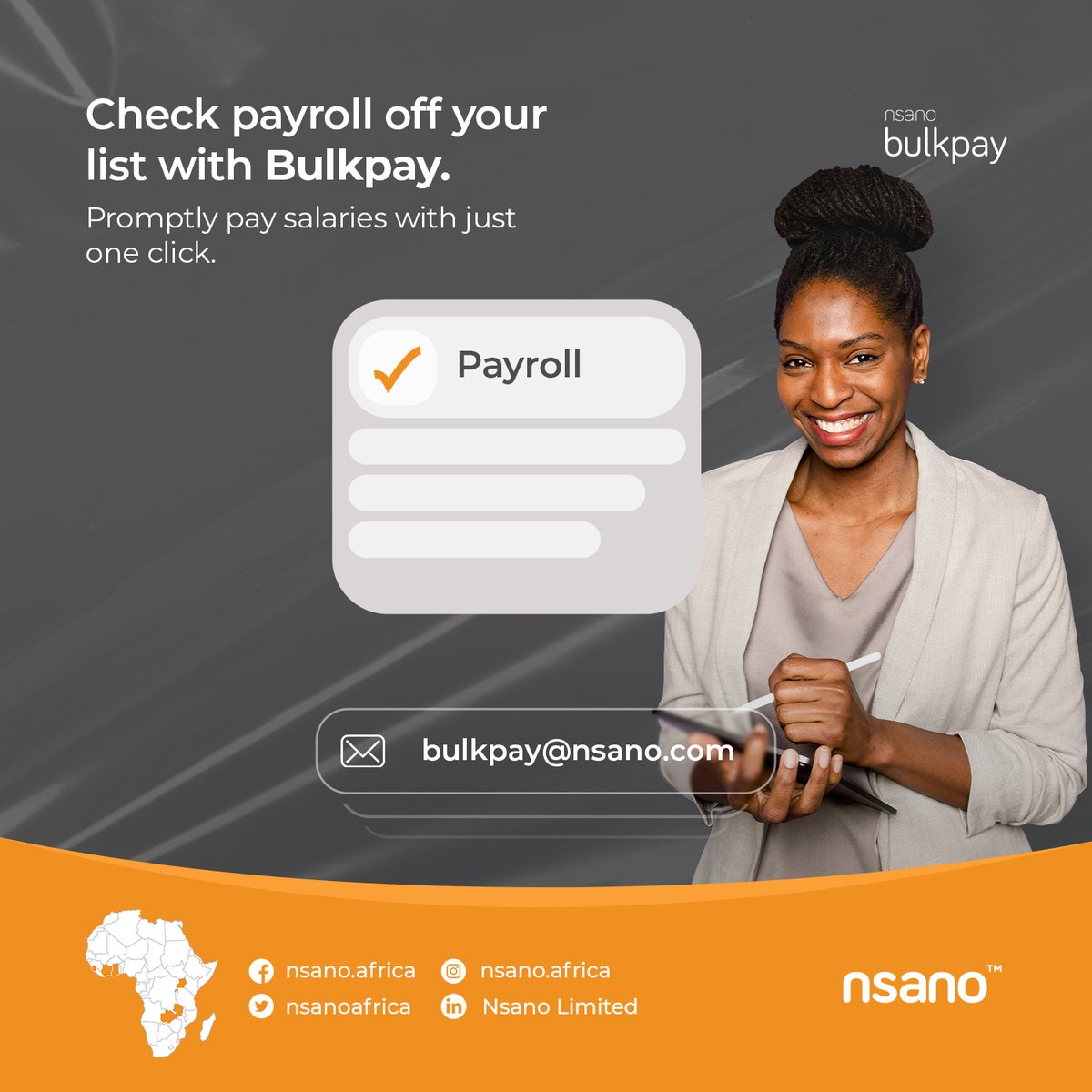 Looking to streamline your salary payments? BulkPay is the perfect solution! With just a few clicks you can disburse money to multiple accounts.

#Nsano #BulkPay