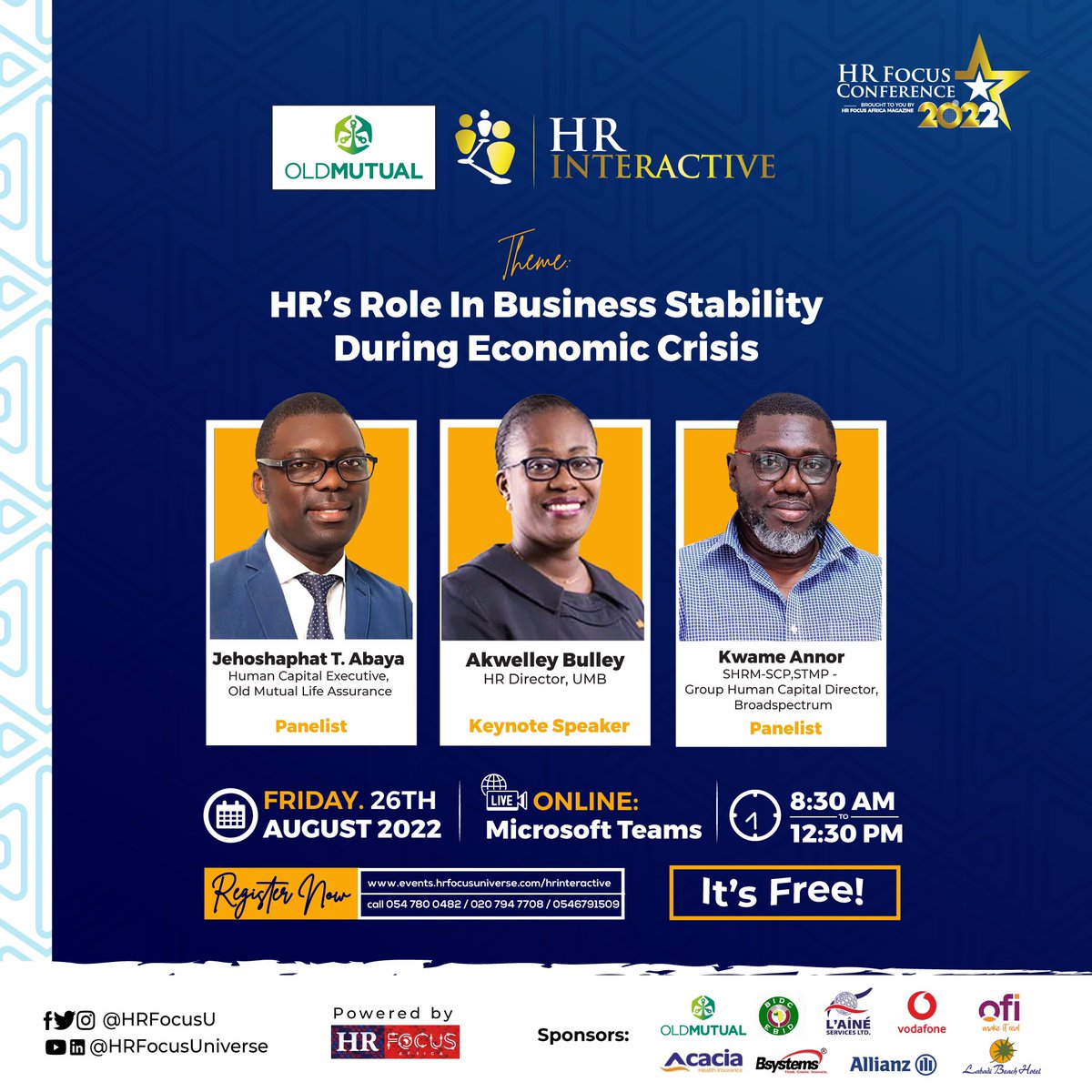 HRFocusU's tweet image. OLD MUTUAL HR Interactive is today!
You may access the event at 8:30 through this link: bit.ly/3Rrz7Dt