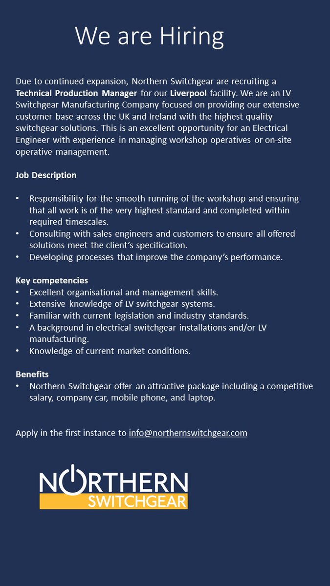 We are Hiring a Technical Production Manager for our Liverpool Facility