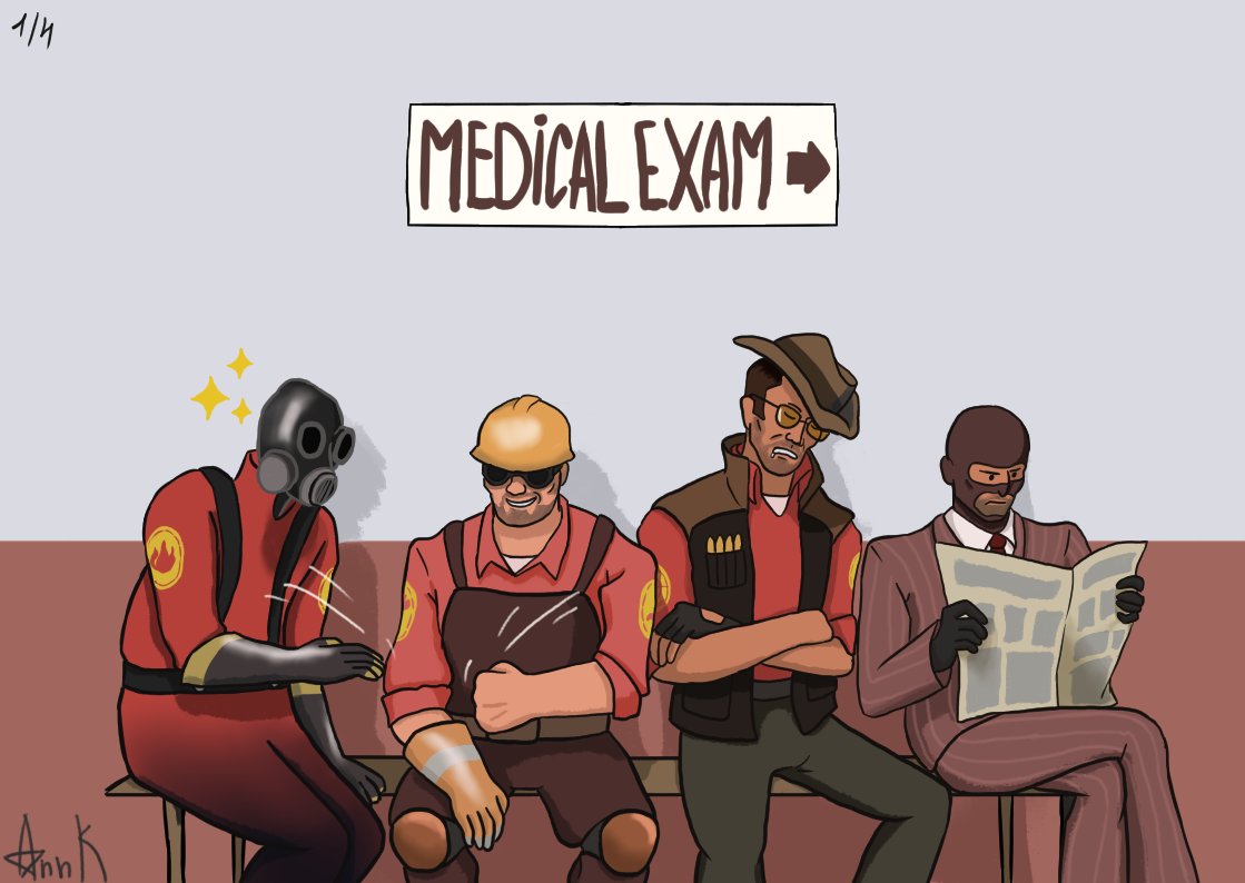 AnnK2013's tweet photo. #TeamFortress2 #TF2 #TF2fanart #tf2sniper #tf2medic  #tf2spy #tf2pyro #tf2engineer #tf2scout #tf2comics #savetf2 https://t.co/9hrDUe9HWE