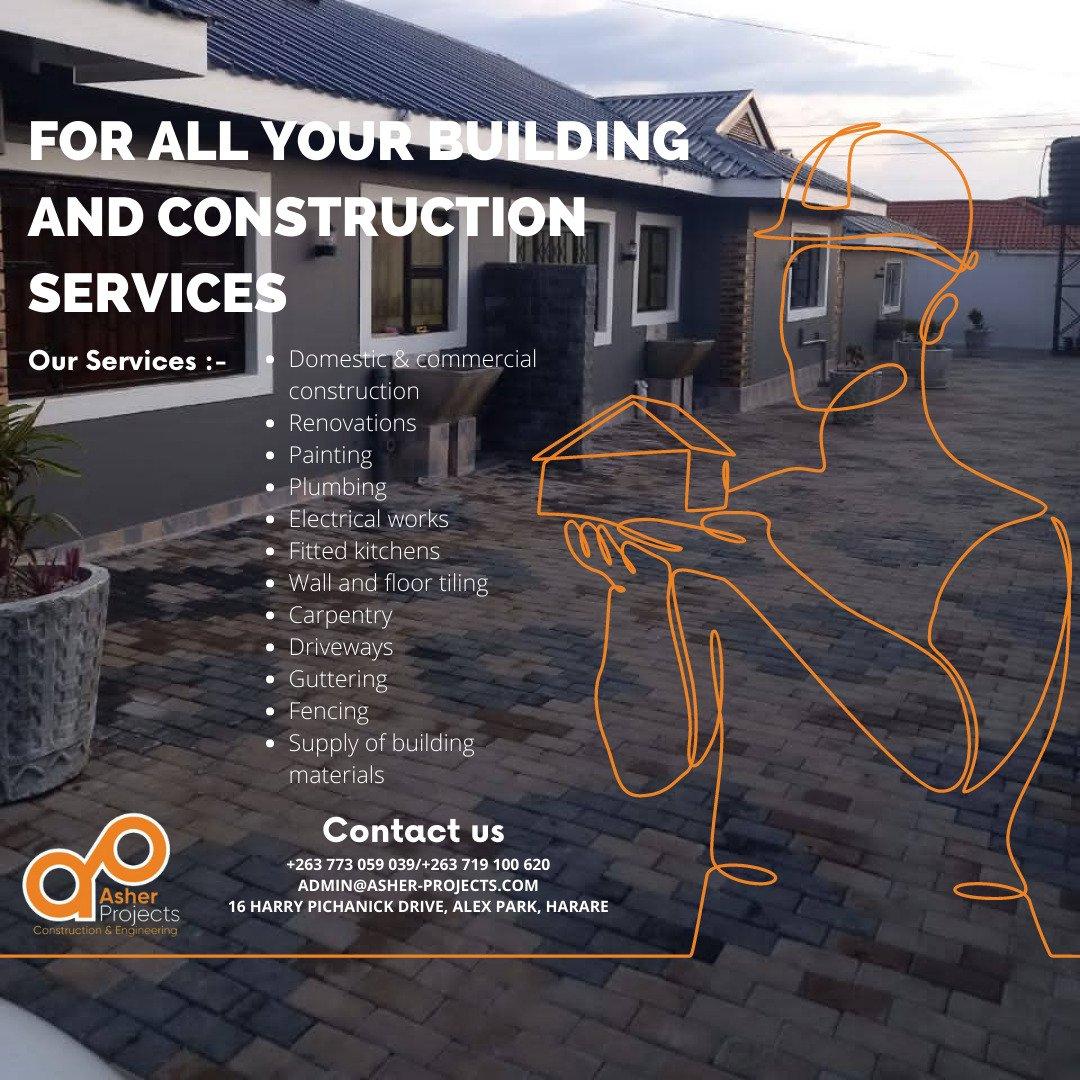 AsherProjects's tweet photo. @fortunechasi For all your construction services contact us on +263773059039 or admin@asherprojects.com.We also manage projects for clients in the diaspora. https://t.co/1NYtGEaWDY