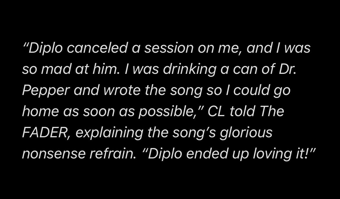 forchaerinnie's tweet photo. The backstory of CL’s Doctor Pepper

#CL #씨엘  @chaelinCL https://t.co/ncqAn8wk9d