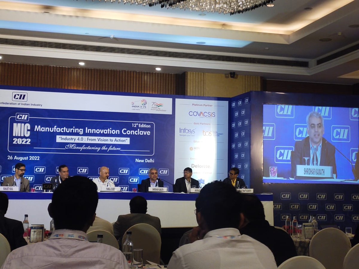 DeloitteIndia's tweet photo. “We are witnessing a revolution through the adoption of new #business models, which are enhancing the importance of connected products and services," shares Shridhar Kamath, Partner, Consulting, Deloitte India, at @FollowCII's #ManufacturingConclave. https://t.co/Yz6DVD5nEk