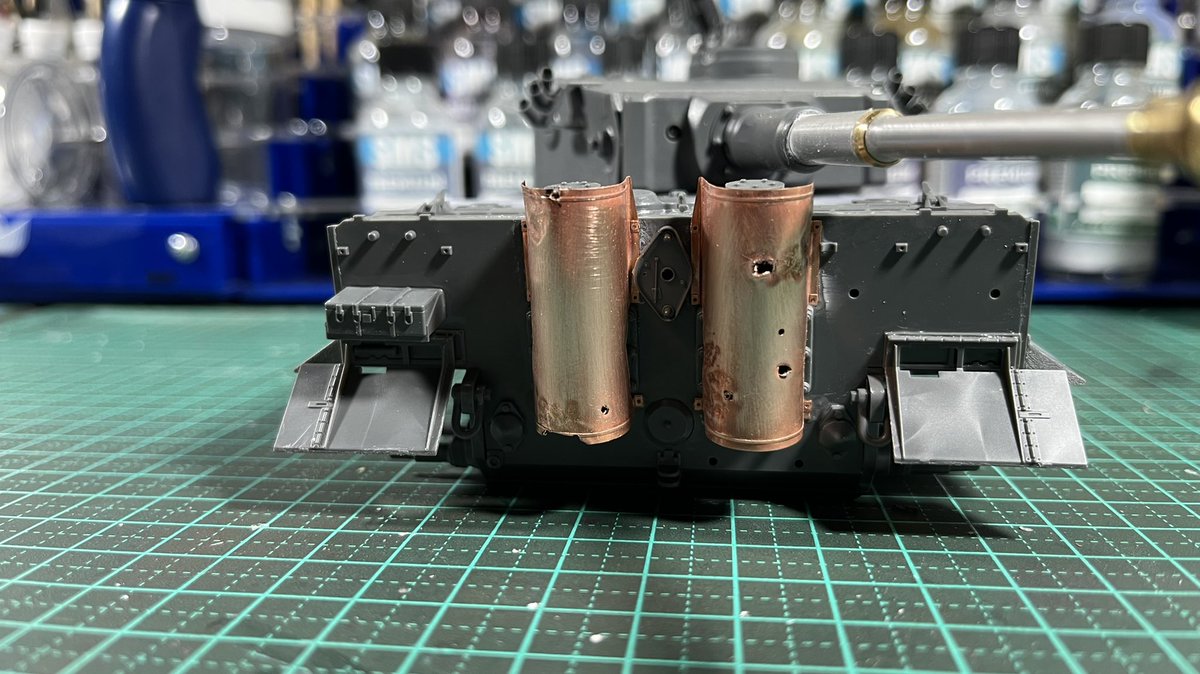 ScaleAussie's tweet photo. I spent 3 hours yesterday putting the @TankraftO tracks together for the Tiger 1 and got the exhaust shields on and damaged to replicate the damage from the movie Fury.
#tiger1 #WW2 #furymovie #aussiescalemodels #135model #135scalemodel https://t.co/ijMUu1DcHj