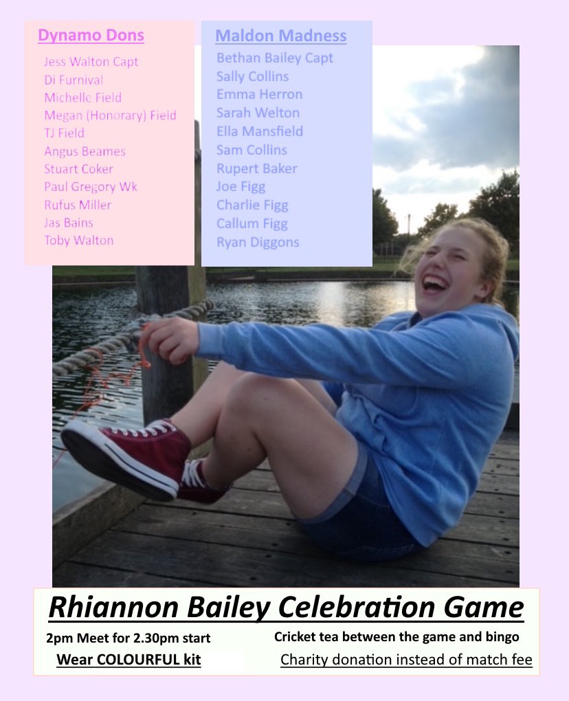 The teams for Monday’s Rhiannon Bailey Celebration Game are here- thanks to <a href="/SociallyAwksBea/">Bethan Bailey</a> for putting this together.