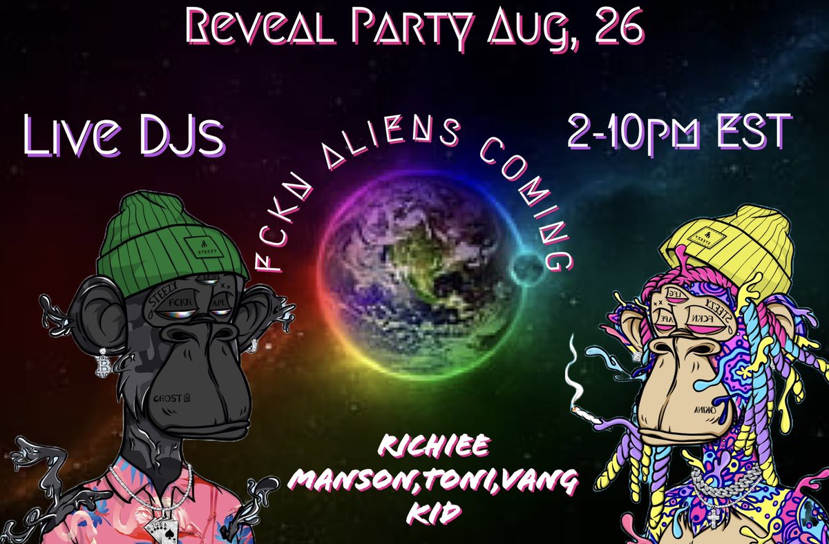EphruM's tweet photo. 🚨Friday Is Here!!!🚨
Let’s FCKN Go ! Are you ready?!? Set all ur reminders! It’s going down! Party starts at 2pm EST in @okinagroup / @steezyapegang Discord! #SteezyApeGang #SAG #STZYFCKNApes #RevealParty #OKINAGroup #NFTs https://t.co/ufx1NcY4In