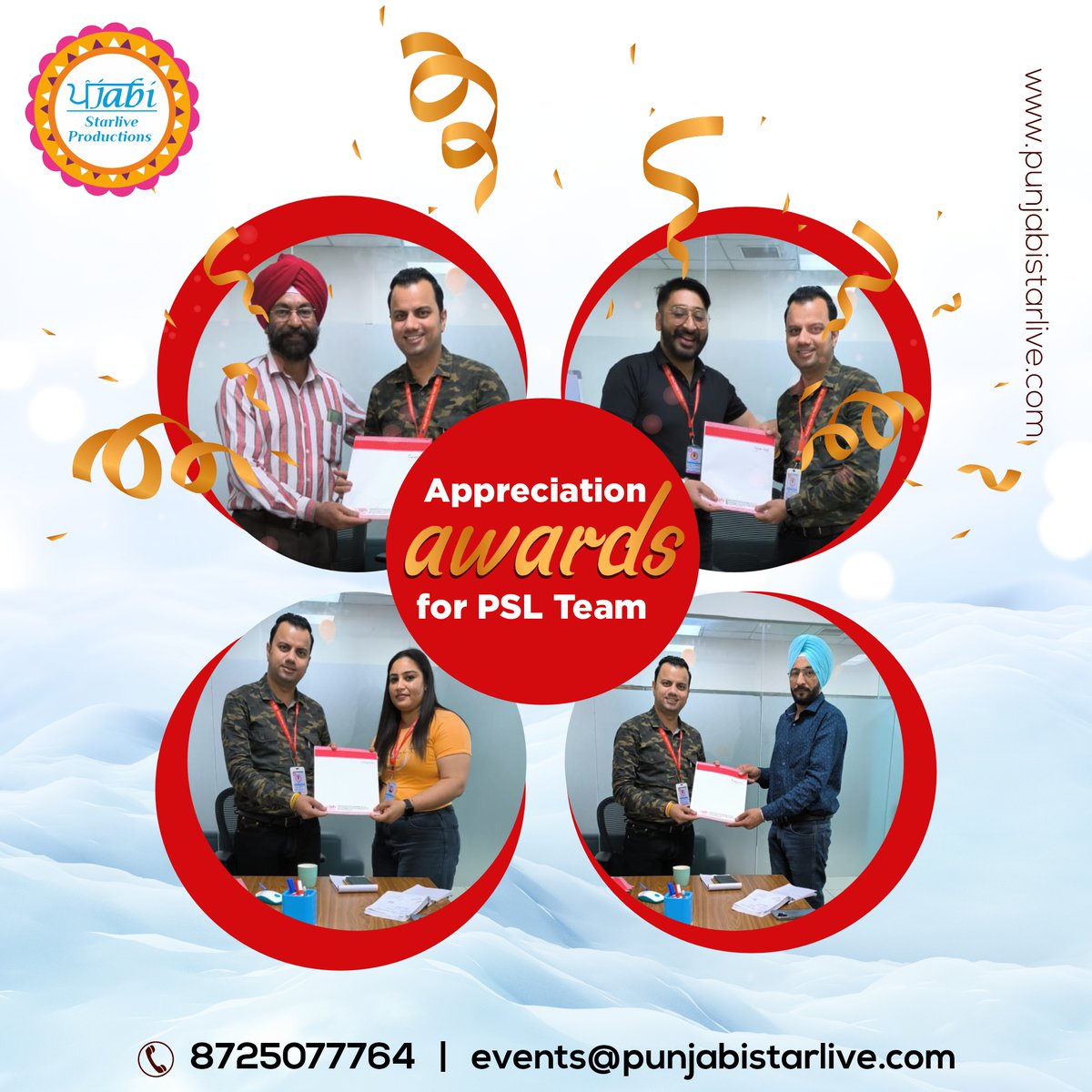 punjabistarlive's tweet photo. Appreciation awards for sales team for performing Excellent in the last week of August, 2022 - @punjabistarlive 🎊🎉
#Appreciations #awards #salesteam #Awards2022 #August #august2022 #awardwinner #punjabistarliveproductions #PSLTeam https://t.co/wFdfRO0h8W