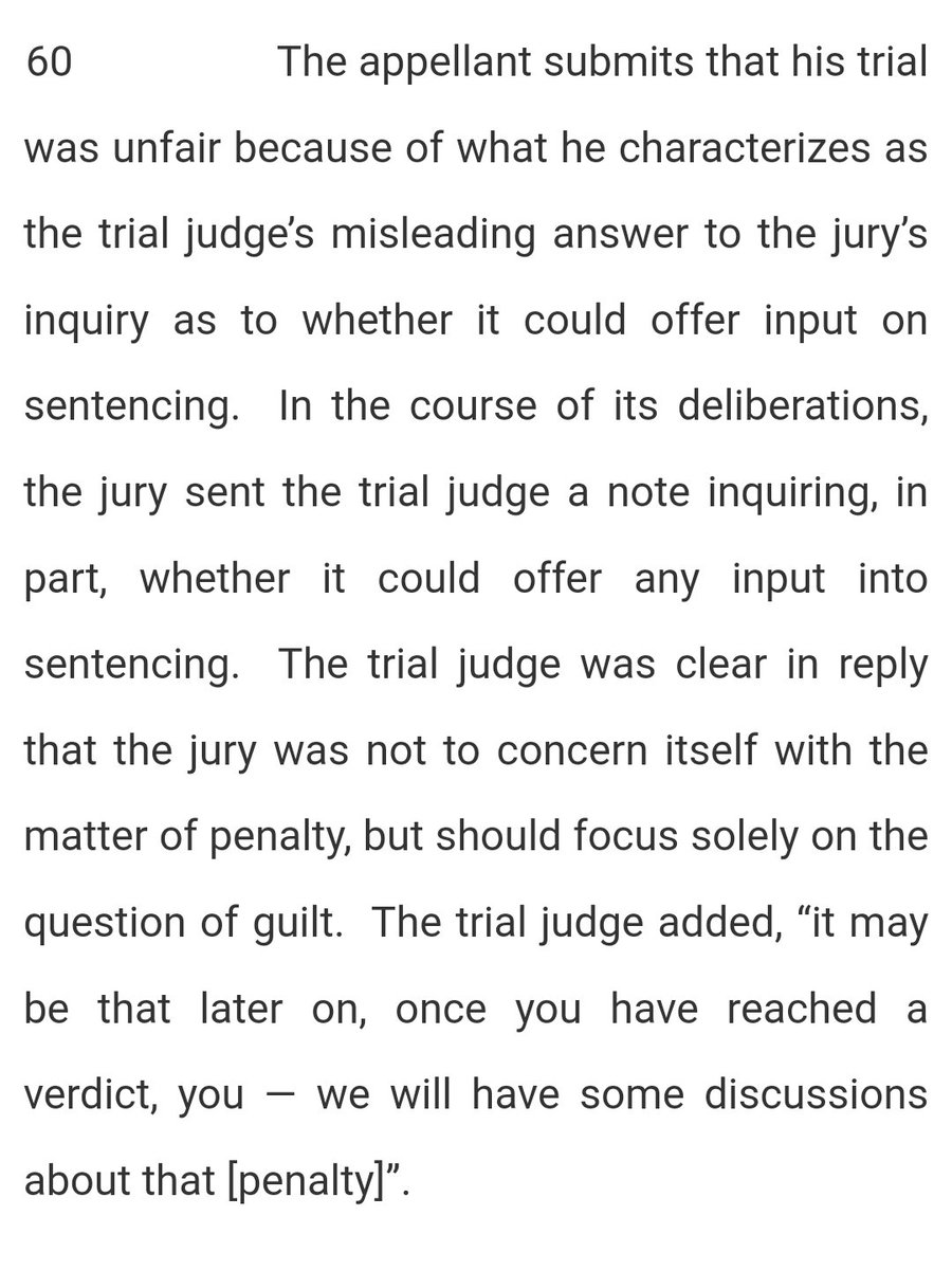 MJ_Esq's tweet photo. The issue of whether a #jury should know the possible sentence(s)/consequence(s) if they render a "guilty" verdict, is particularly interesting in Canada, in light of the Supreme Court's decision in R v Latimer, 2001 SCC 1:

https://t.co/7uJLXTkTwu https://t.co/2aIydJ1ZSE