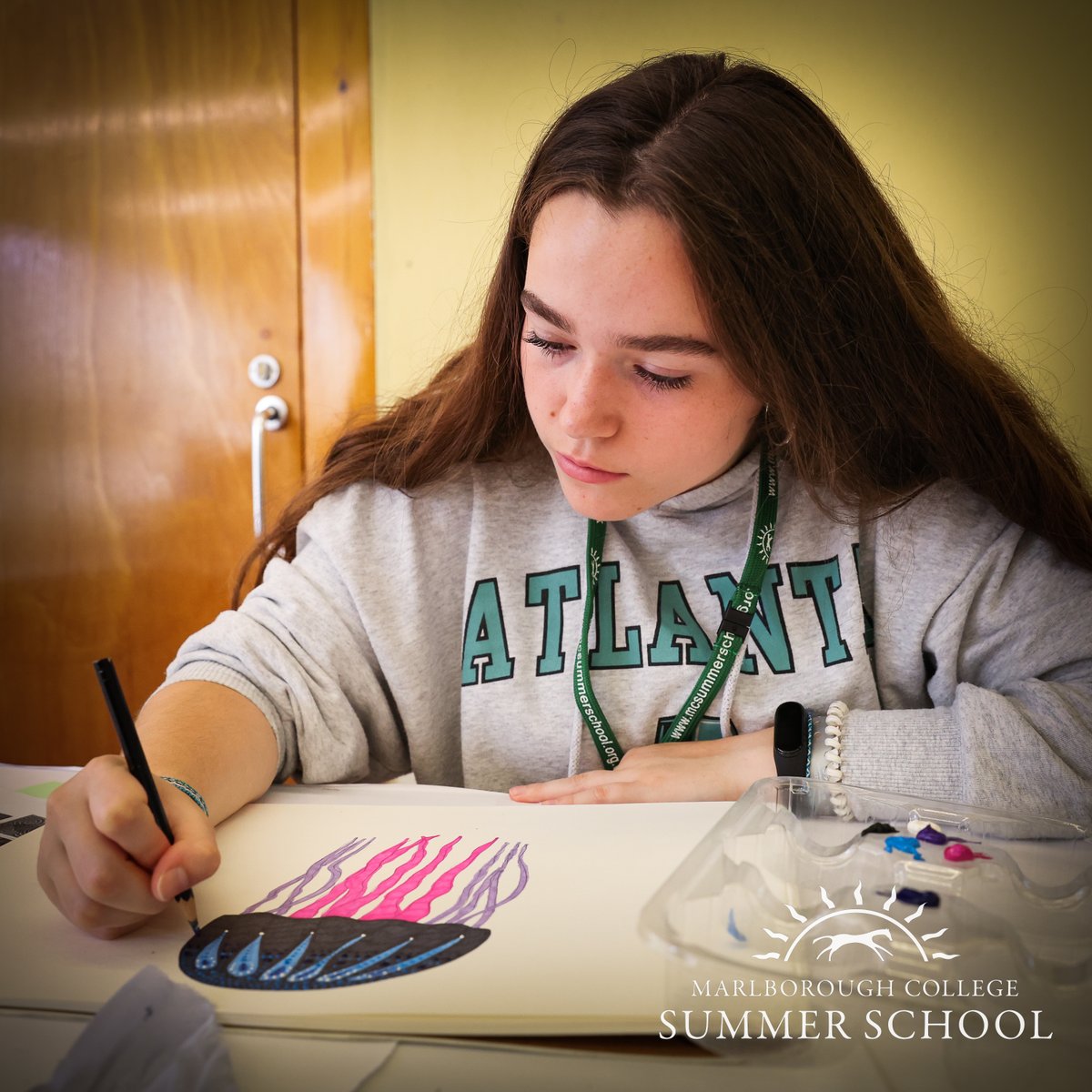 MCol_Summer's tweet photo. Our teen Mixed Media Artists were encouraged by Martina Markich to paint, draw, create collages and print. #throwbacktoschool https://t.co/qJN0UzpclI