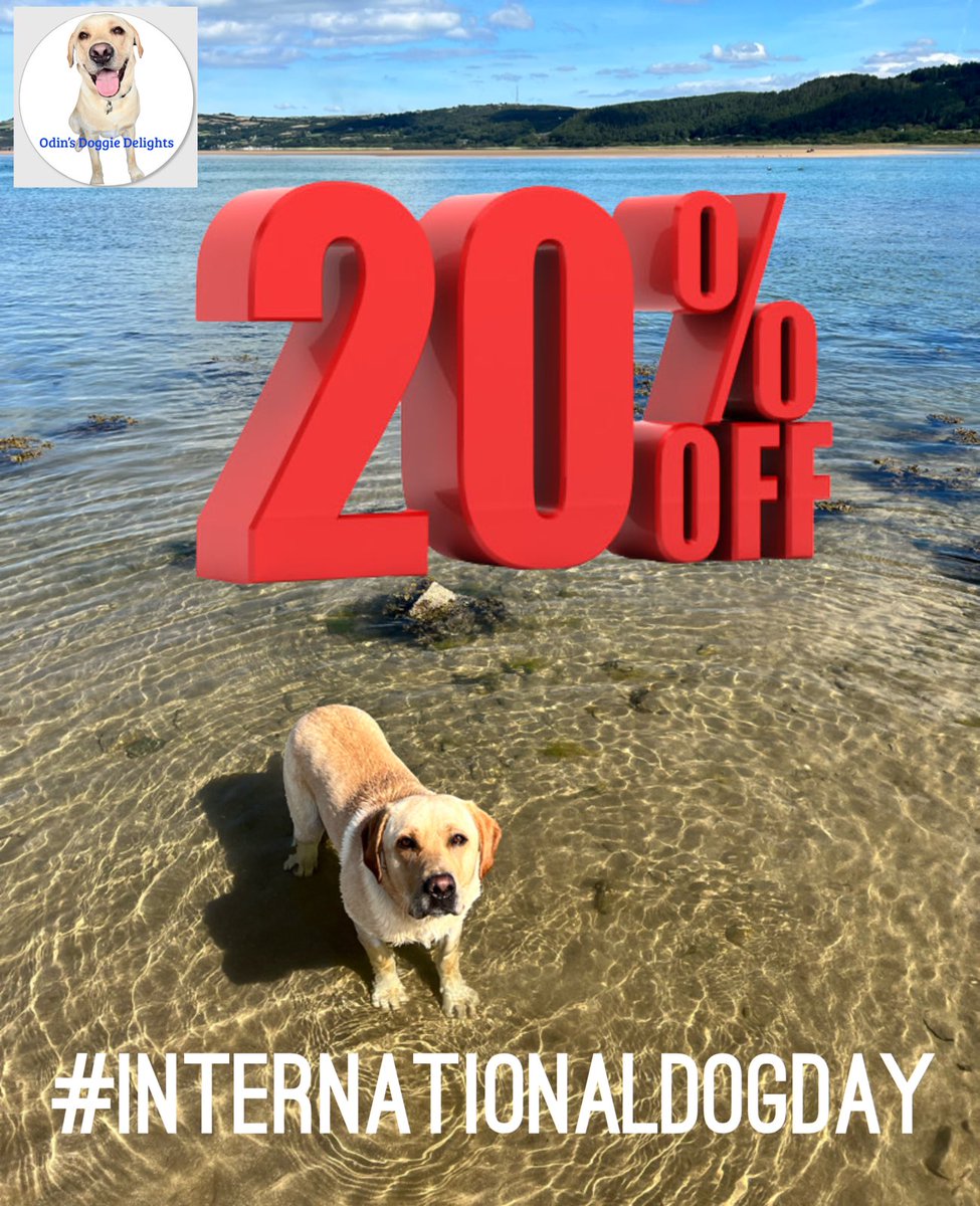 It’s #InternationalDogDay so for today only we are giving you 20% off everything at odinsdoggiedelights.co.uk using voucher code “DOGDAY20”

DONT MISS OUT!!! #naturaldogtreats #pawbalm #DogsOnTwitter #dogbusiness #smallbusinessuk