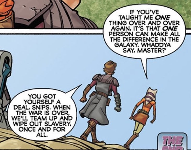 Another addition of Anakin wanting to end slavery after the war!