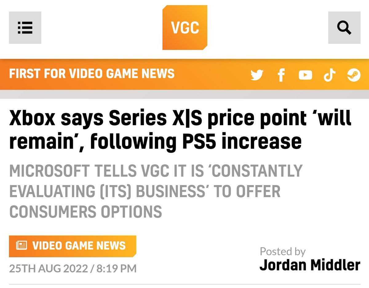 Colteastwood's tweet photo. Right now, Nintendo &amp; Xbox aren't passing the burden of inflation onto their customers. https://t.co/OEowpwF7Qv