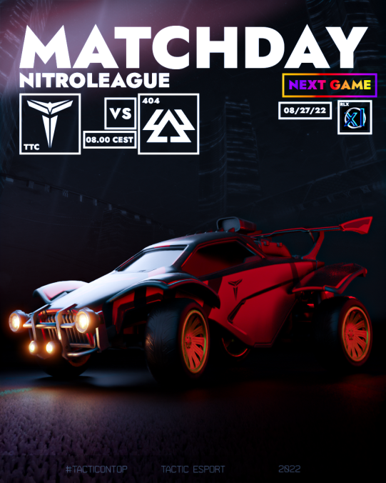 MATCHDAY 3! 
<a href="/NitroLeagueRL/">Nitro League Legacy</a>

Today is our next Match vs 
<a href="/404_Multigaming/">404 Multigaming e.V.</a> 

Good luck today!⚡️